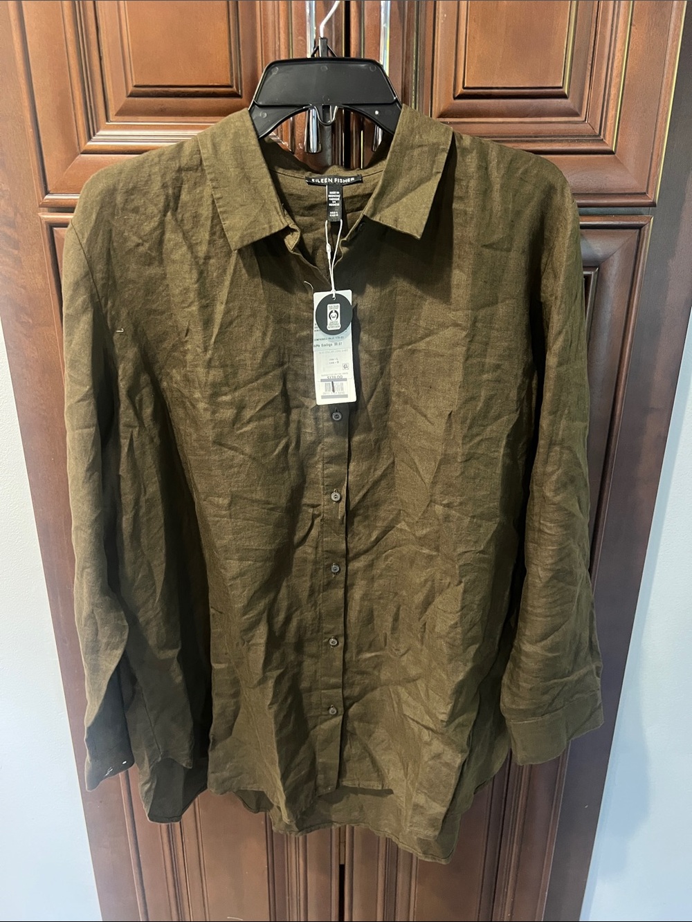 Eileen Fisher Dark Linen Button-Down